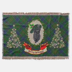Kennedy Scottie Dog Christmas Throw Blanket