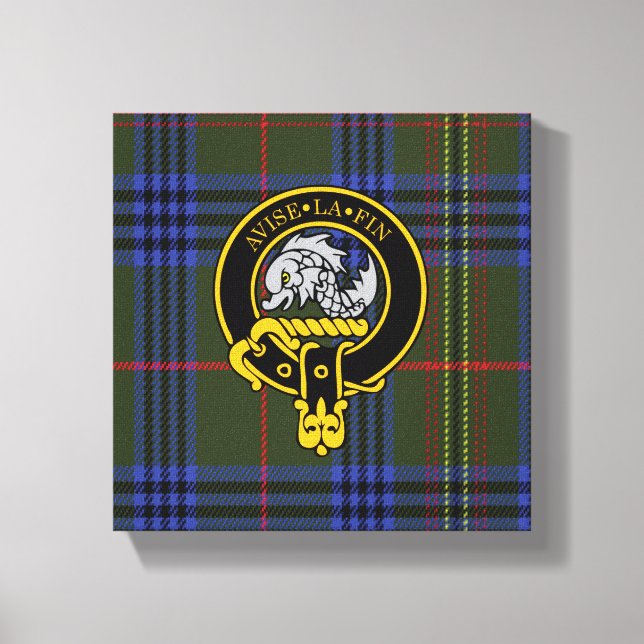 Kennedy Scottish Crest and Tartan Canvas print (Front)