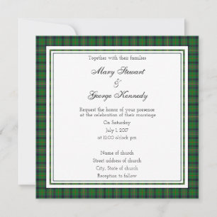 Kennedy Scottish Wedding Square Invitation