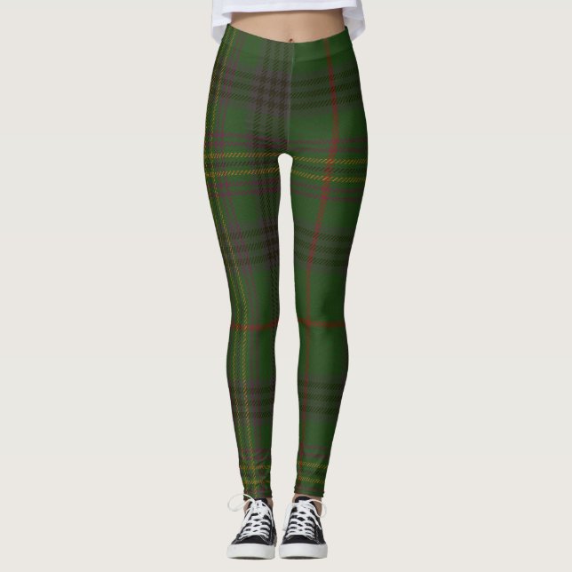 Kennedy Tartan Clan Plaid Leggings (Front)