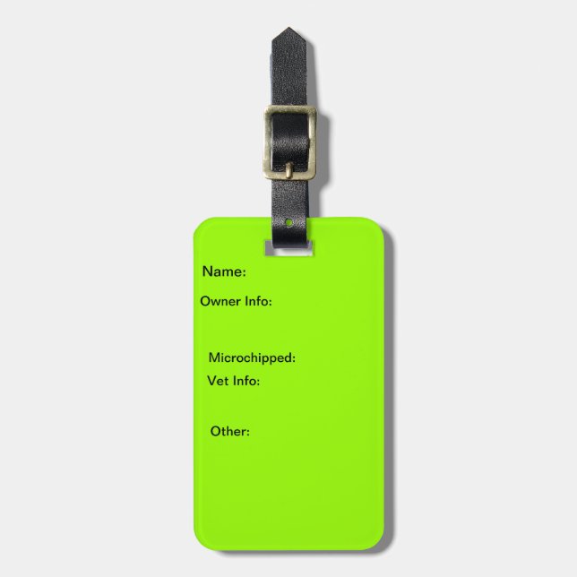 Kennel/Crate ID Tag (Front Vertical)