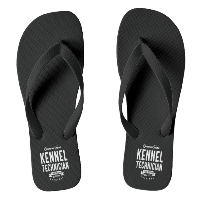 Kennel Technician Job Title Gift Flip Flops (Footbed)
