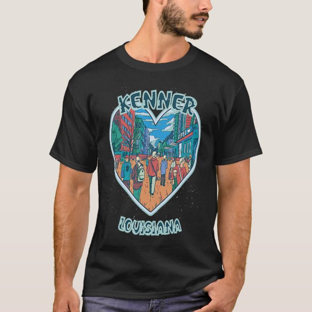 Kenner In Louisiana Travel Souvenir Heart T-Shirt (Front)