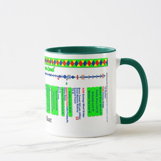 Kennet and Avon Canal Route Map (3 of 4) Mug (Right)