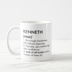 Kenneth name, Editable name, Custom name Coffee Mug