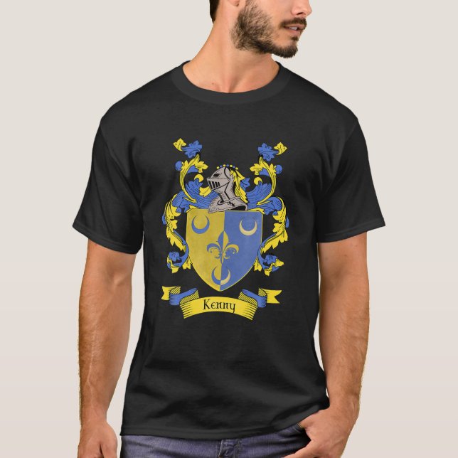 Kenny Coat Of Arms | Kenny Surname Family Crest T-Shirt (Front)