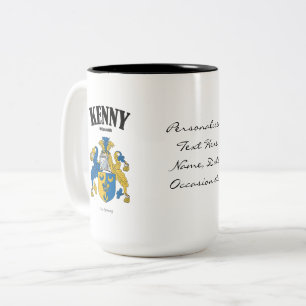 Kenny Family Crest, Translation & Meaning Two-Tone Coffee Mug