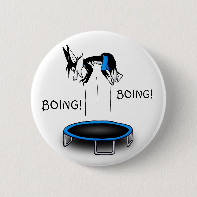 Kenny on trampoline 6 cm round badge (Front)