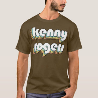 Kenny Rogers Retro Rainbow Typography Faded Style T-Shirt