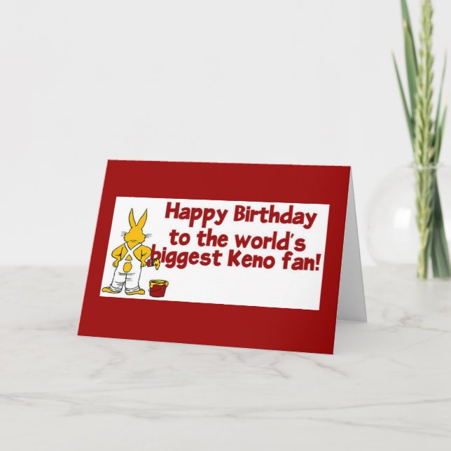 Keno cards: Happy Birthday Keno Fan Card (Front)