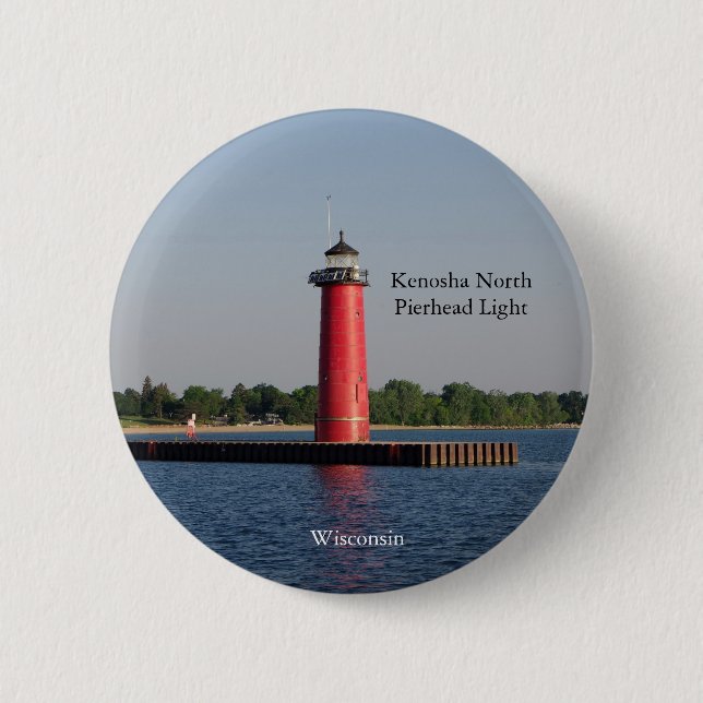 Kenosha North Pierhead Light button (Front)