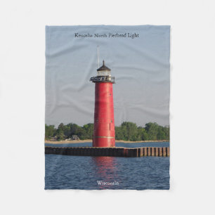 Kenosha North Pierhead Light fleece blanket