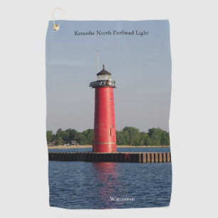 Kenosha North Pierhead Light golf towel