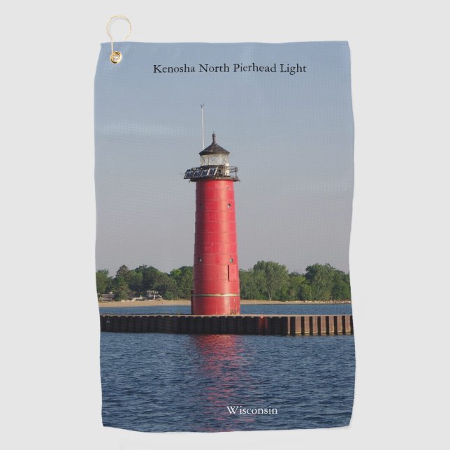 Kenosha North Pierhead Light golf towel (Front)