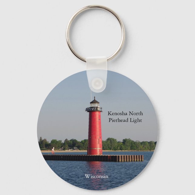 Kenosha North Pierhead Light key chain (Front)