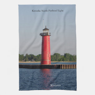 Kenosha North Pierhead Light kitchen towel