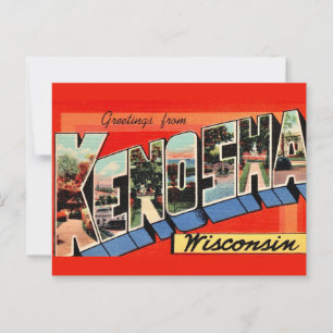 Kenosha WI Greeting Postcard