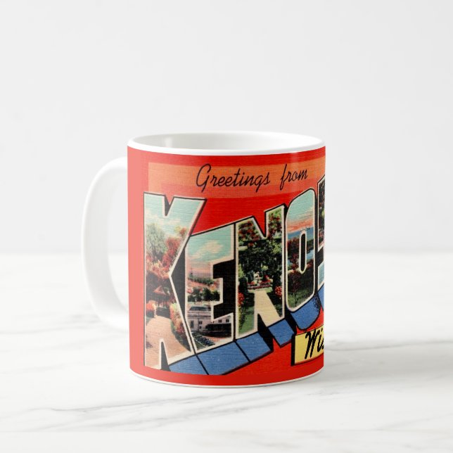 Kenosha WI Greeting Postcard Mug (Front Left)