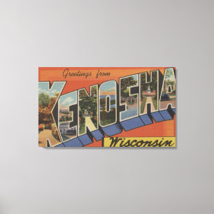 Kenosha, Wisconsin - Large Letter Scenes Canvas Print