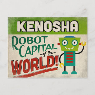 Kenosha Wisconsin Robot - Funny Vintage Postcard