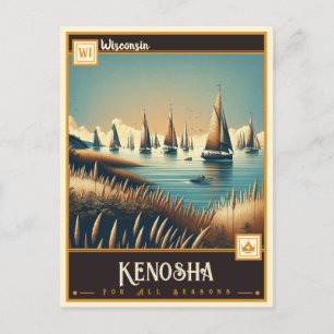 Kenosha, Wisconsin Vintage Postcard