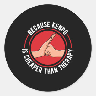 Kenpo American Karate Because Kenpo Is Therapy. Classic Round Sticker
