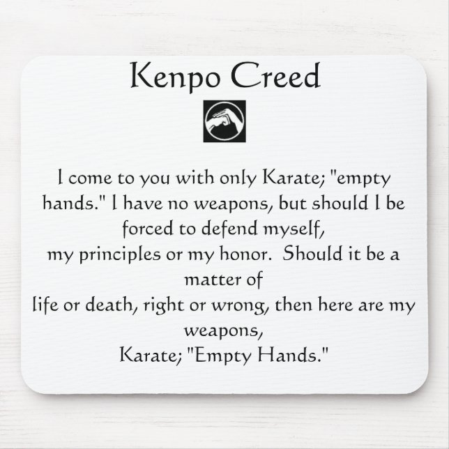 Kenpo Creed Mouse Mat (Front)
