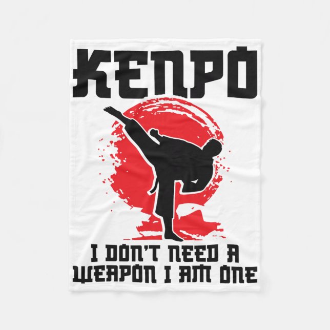 Kenpo Fighter Weapon Kenpo Instructor Karate Marti Fleece Blanket (Front)