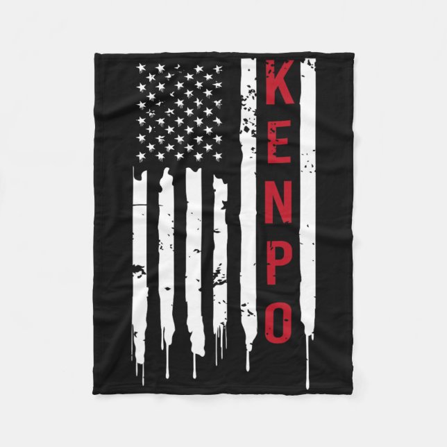 Kenpo Karate American Flag For Women Men  Fleece Blanket (Front)