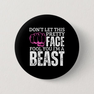 Kenpo Karate Girl I'm A Beast Funny Women American 6 Cm Round Badge