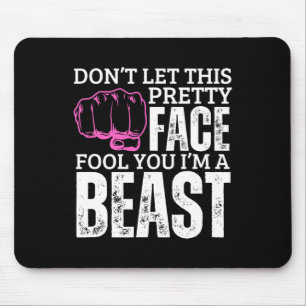 Kenpo Karate Girl I'm A Beast Funny Women American Mouse Mat