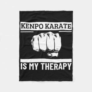 Kenpo Karate Is My Therapy Funny American Kenpo Fleece Blanket