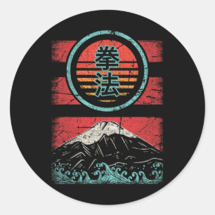 Kenpo Karate Kanji Retro 80s Style Classic Round Sticker