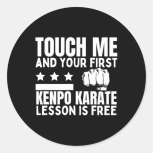 Kenpo Karate Lesson For Free Coach Funny American  Classic Round Sticker
