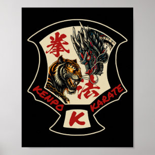 Kenpo Karate Martial Art Self Defence Tiger Dragon Poster