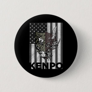Kenpo Karate Martial Arts American Flag Women Men  6 Cm Round Badge