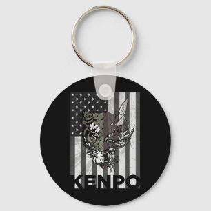 Kenpo Karate Martial Arts American Flag Women Men  Key Ring