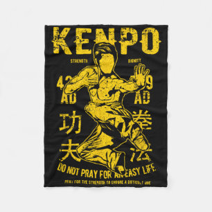 Kenpo Karate Martial Arts Retro Vintage Distressed Fleece Blanket