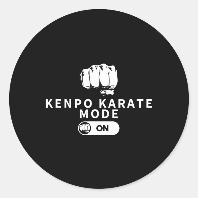 Kenpo Karate Mode On Funny American Kenpo  Classic Round Sticker (Front)