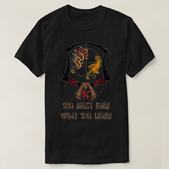 Kenpo Karate Patch Brown Belt 3rd Degree Saying Be T-Shirt (Design Front)