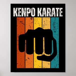 Kenpo Karate Vintage Retro 70s Design Funny Americ Poster
