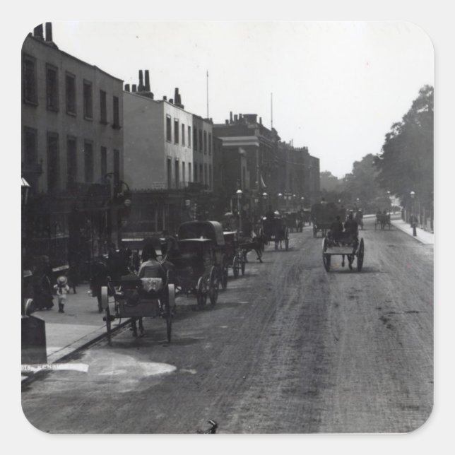 Kensington High Street, London Square Sticker (Front)