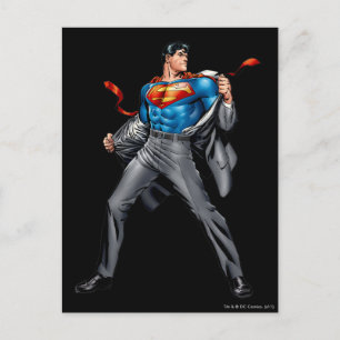 Kent changes into Superman Postcard