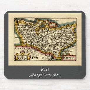 Kent County England Old Antiquarian John Speed Map Mouse Mat