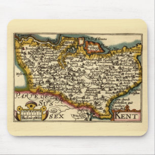 Kent County England Old Antiquarian John Speed Map Mouse Mat