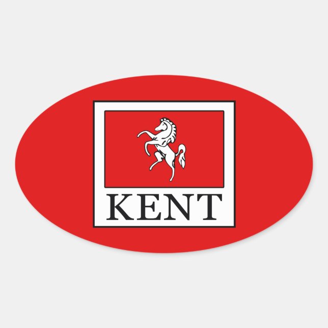 Kent County England Oval Sticker (Front)
