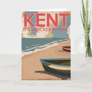 Kent, England Vintage locomotive Travel Poster Holiday Card