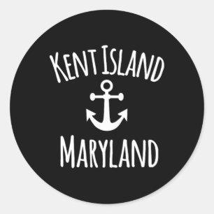 Kent Island Maryland Nautical Coastal Boating Sail Classic Round Sticker