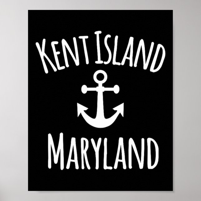 Kent Island Maryland Nautical Coastal Boating Sail Poster (Front)