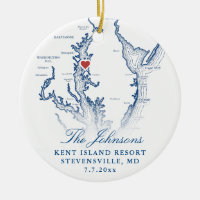 Kent Island MD Map Navy Wedding Photo Christmas